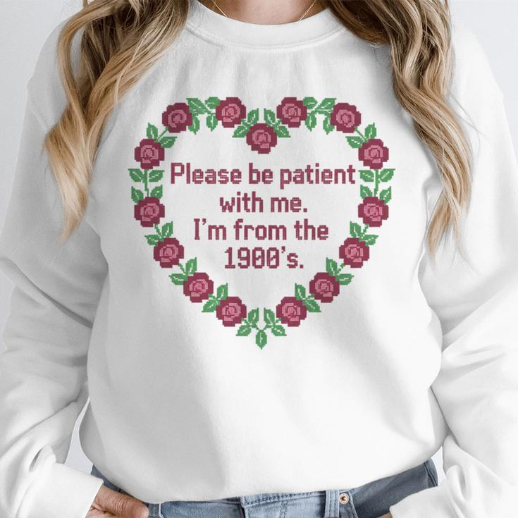 Please Be Patient With Me I'm From The 1900S Vintage Floral Premium Tri-Blend Unisex Sweatshirt Please Be Patient With Me I'm From The 1900S Vintage Floral Premium Tri-Blend Unisex Sweatshirt