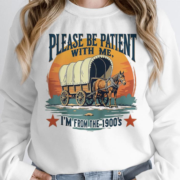 Please Be Patient With Me I'm From The 1900s Women Men Raglan Baseball Tee Unisex Sweatshirt