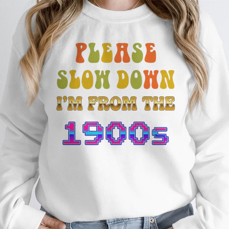 Please Slow Down I'm From The 1900s Retro Vintage 70 Premium Tri-Blend Unisex Sweatshirt Please Slow Down I'm From The 1900s Retro Vintage 70 Premium Tri-Blend Unisex Sweatshirt