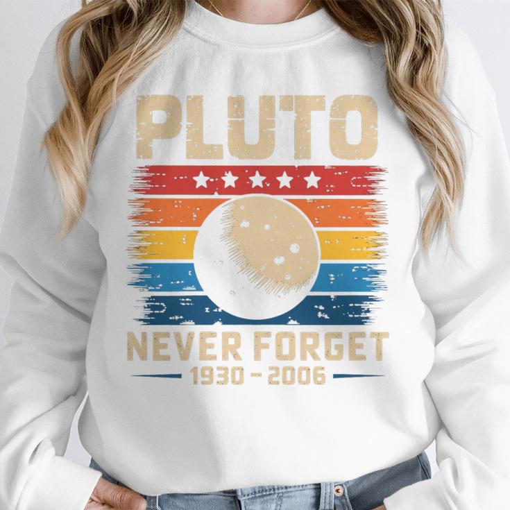 Pluto Never Forget Space Nostalgia Astronomy Humor Premium Tri-Blend Unisex Sweatshirt