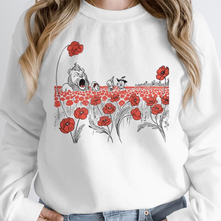 Poppy Field Wizard Of Oz Cowardly Brave Lion Book Unisex Sweatshirt