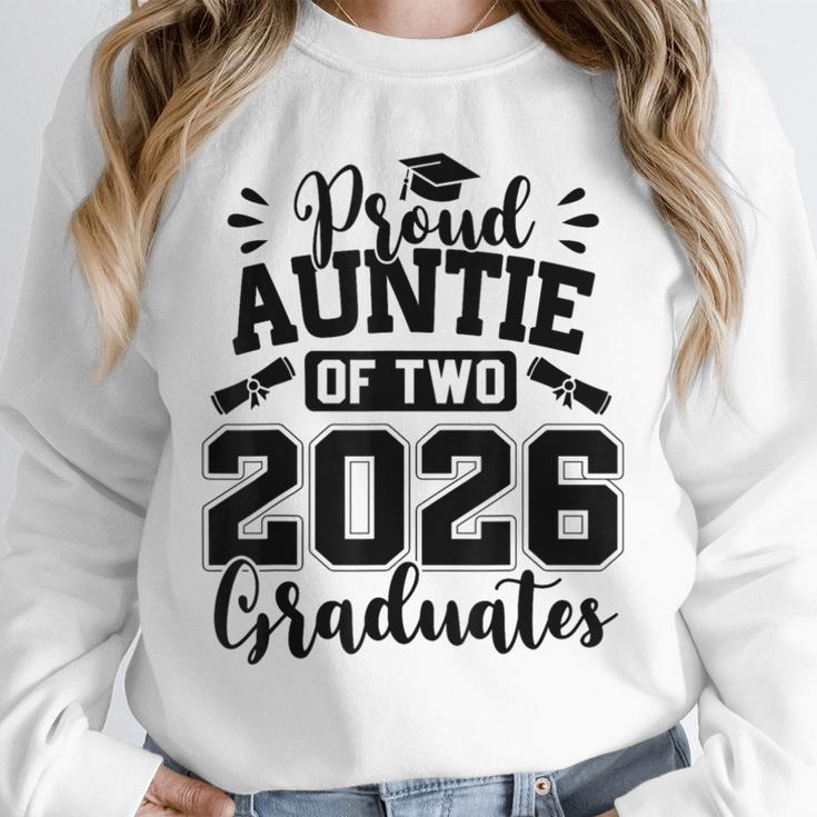 Proud Auntie Of Two 2026 Graduates Graduation Unisex Sweatshirt