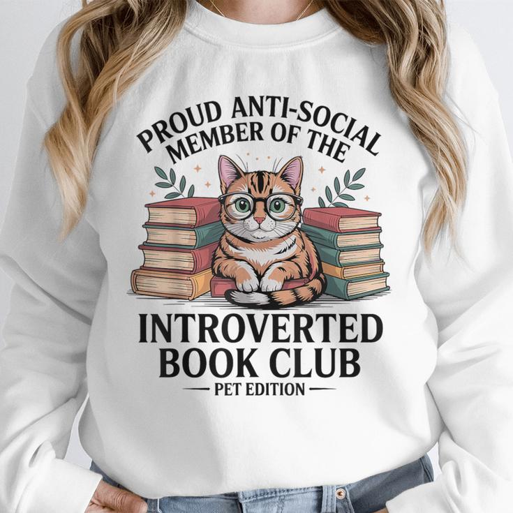 Proud Introverted Book Club Anti Social Reader Pet Cat Unisex Sweatshirt Proud Introverted Book Club Anti Social Reader Pet Cat Unisex Sweatshirt