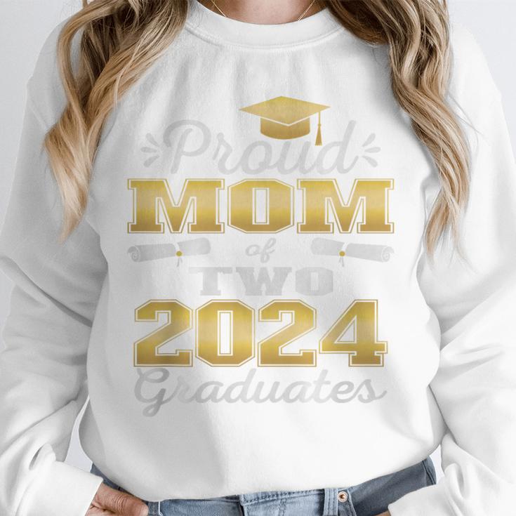 Proud Mom Of Two 2024 Graduate Class 2024 Graduation Family Premium Unisex Sweatshirt