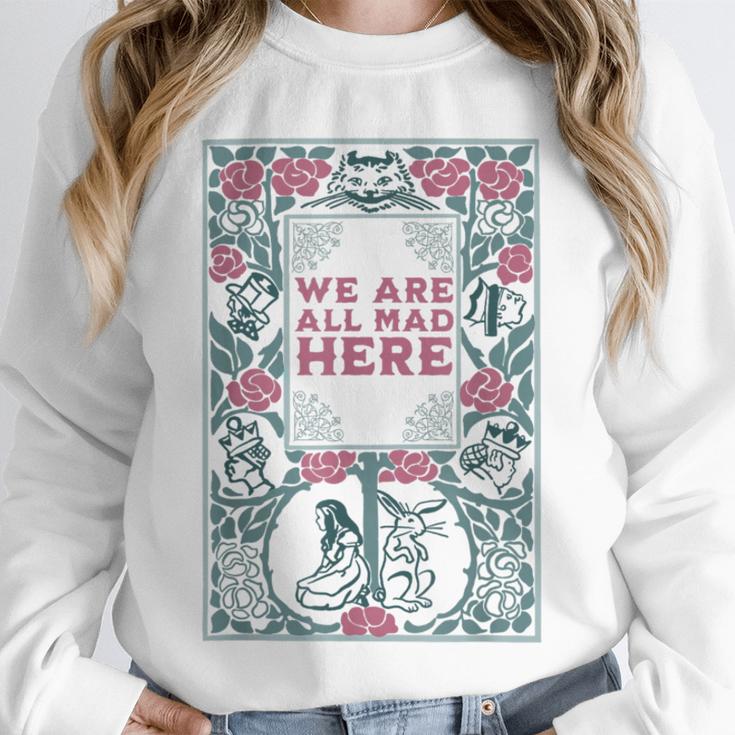 Puddin Threads Cheshire Cat Alice In Wonderland Vintage Book Adults Small Short Sleeve Classic Fit Unisex Sweatshirt