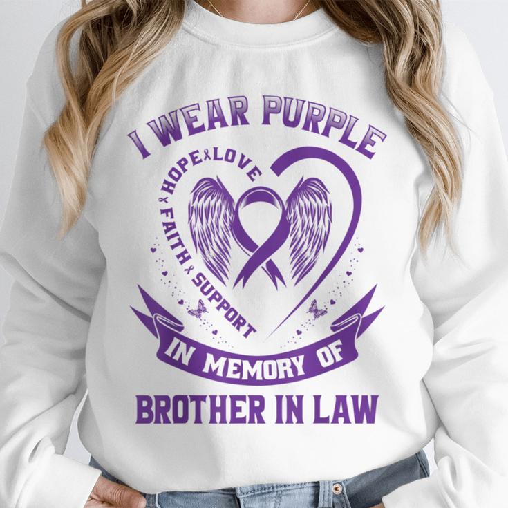 Purple In Memory Of My Brother In Law Alzheimers Awareness Unisex Sweatshirt Purple In Memory Of My Brother In Law Alzheimers Awareness Unisex Sweatshirt