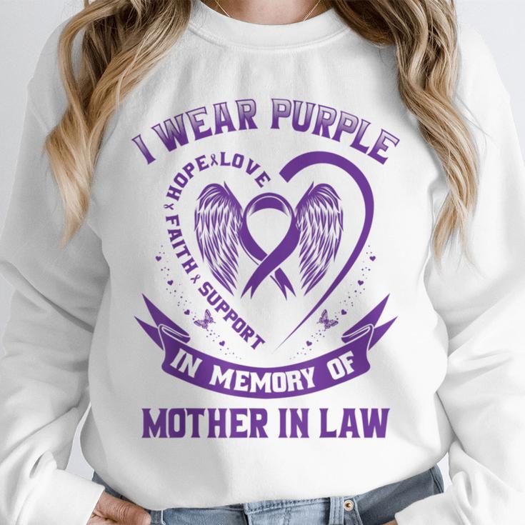 Purple In Memory Of My Mother In Law Alzheimers Awareness Unisex Sweatshirt
