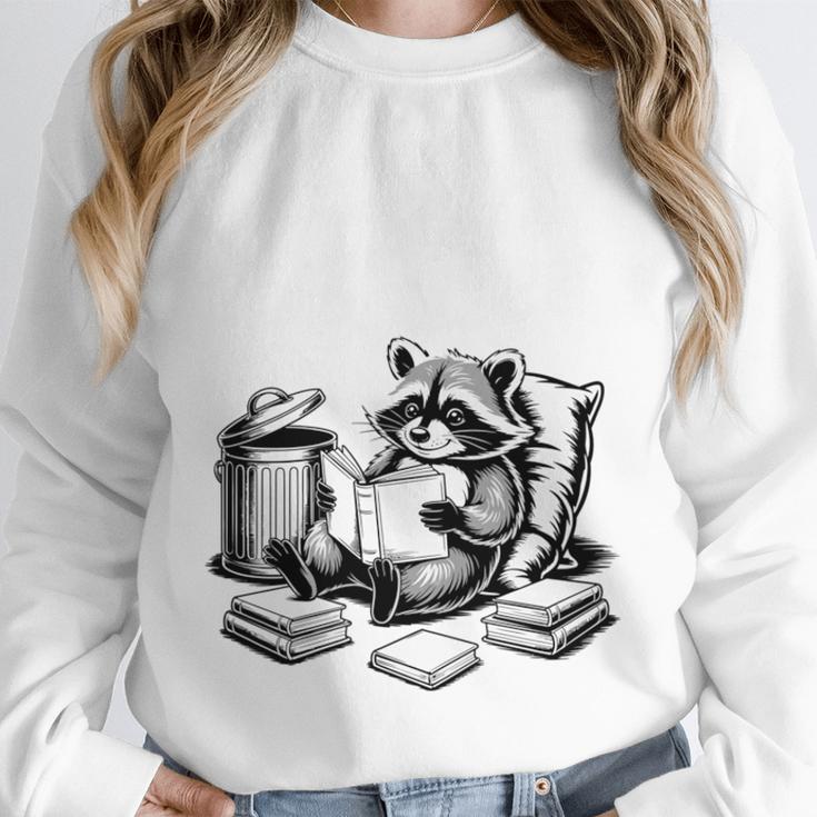 Raccoon Reading A Book Vintage Trash Reader Unisex Sweatshirt