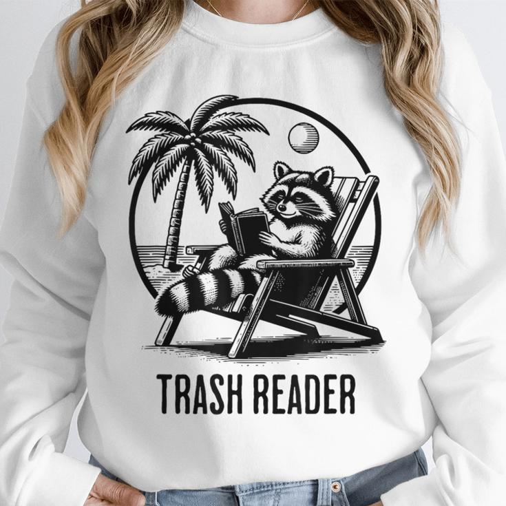 Raccoon Reading Books Summer Humor Trash Reader Unisex Sweatshirt Raccoon Reading Books Summer Humor Trash Reader Unisex Sweatshirt