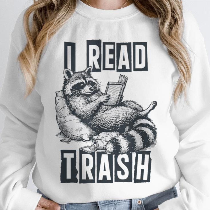 Racoon Reading Spicy Smutty Book Booktok I Read Trashy Books Unisex Sweatshirt