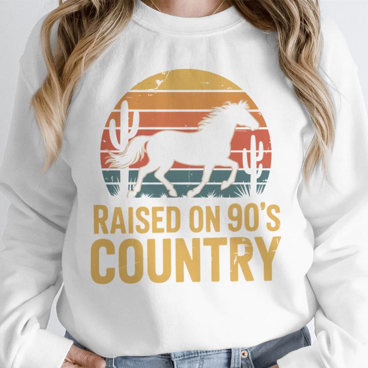 Raised On 90’s Country Horse Retro Nostalgia Western Music Unisex Sweatshirt