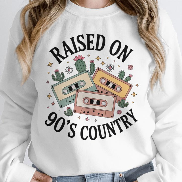 Raised On 90's Country Music Lover Nostalgia Retro Vibe Premium Tri-Blend Unisex Sweatshirt