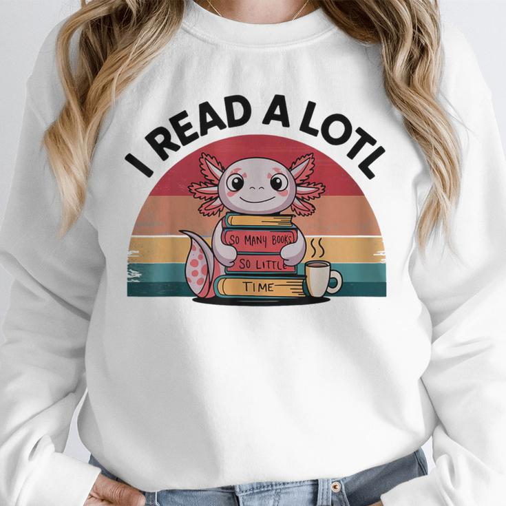 I Read Alotl Axolotl Retro Reading Books Lover Vintage Unisex Sweatshirt
