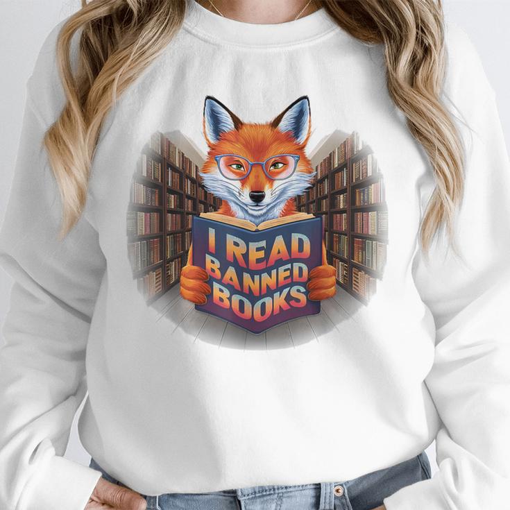 I Read Banned Books Sly Fox Reading Books Unisex Sweatshirt