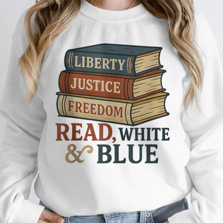 Read Blue Liberty Books July 4th Independence Unisex Sweatshirt