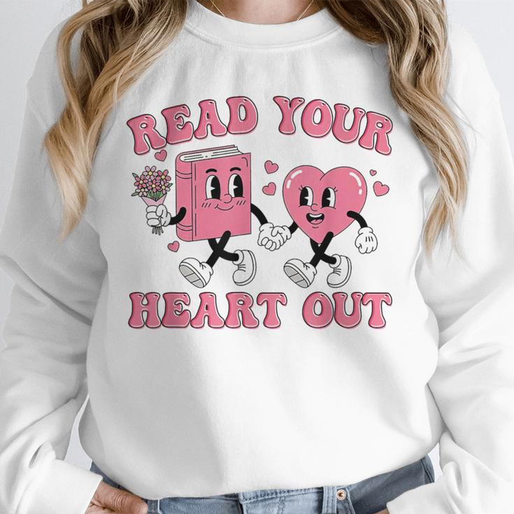 Read You Heart Out Reading Teacher Valentines Day Book Lover Unisex Sweatshirt