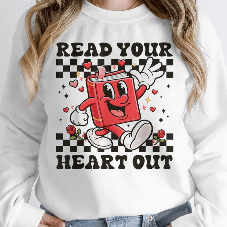 Read Your Heart Out Teacher Valentines Book Lover Unisex Sweatshirt