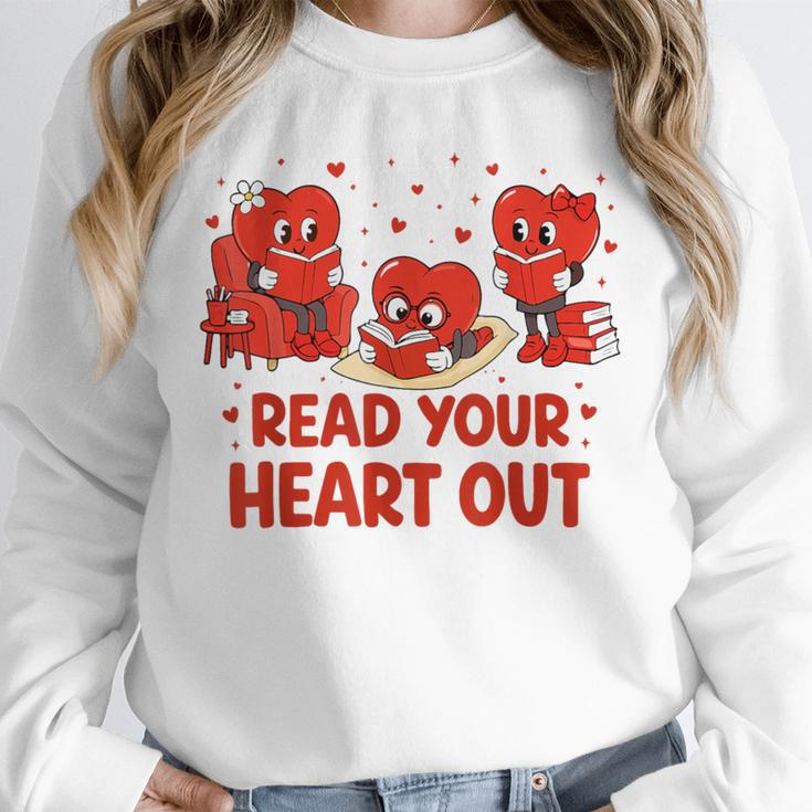 Read Your Heart Out Valentine Teacher Bookworm Lover Unisex Sweatshirt