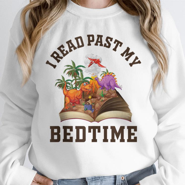 I Read Past My Bedtime Reading Dinosaur Book Lover Unisex Sweatshirt