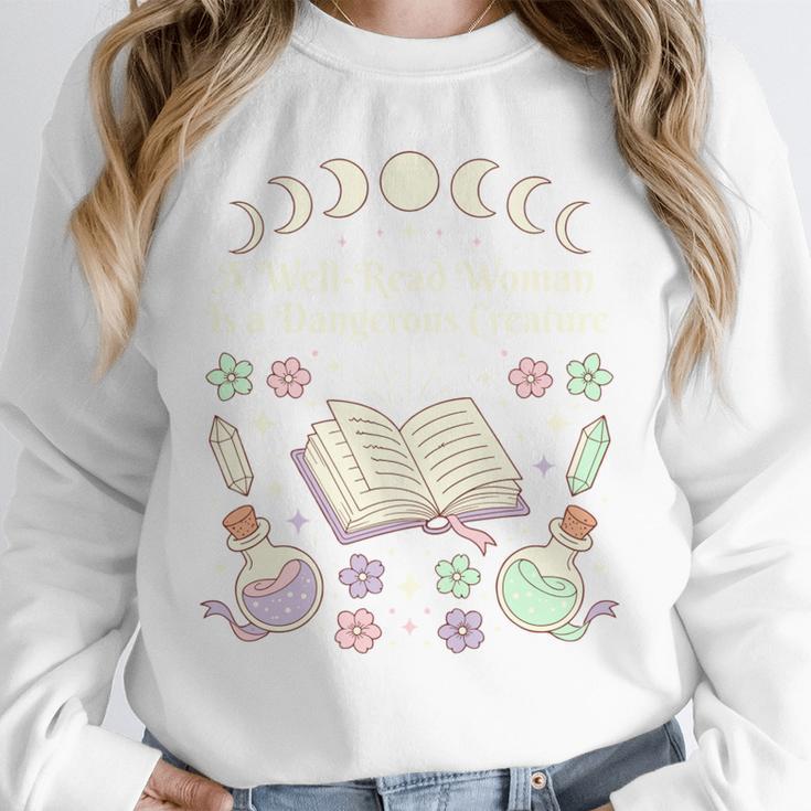 Well Read Woman Literature Quote Celestial Book Floral Unisex Sweatshirt Well Read Woman Literature Quote Celestial Book Floral Unisex Sweatshirt