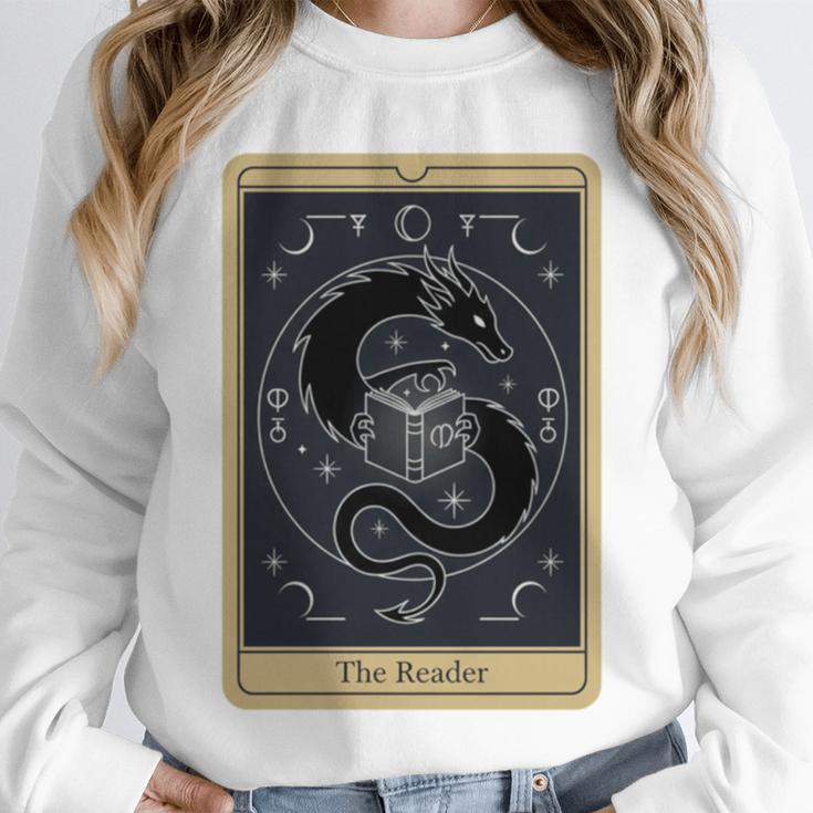 The Reader Tarot Card Mystic Dragon Book Magic Unisex Sweatshirt