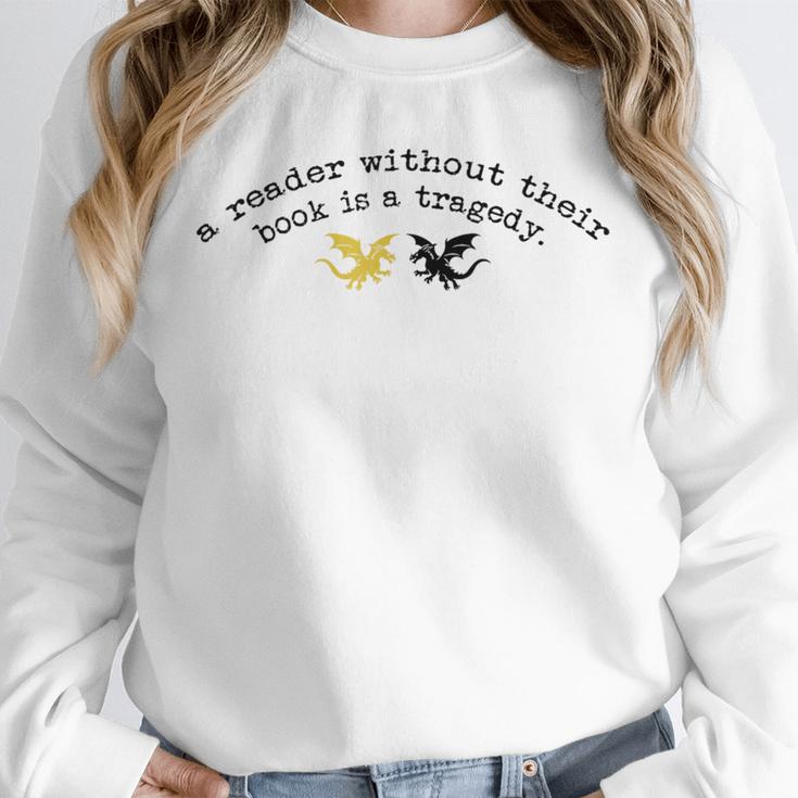 Reader Without a Book Is Tragedy Dragon Bookworm Unisex Sweatshirt