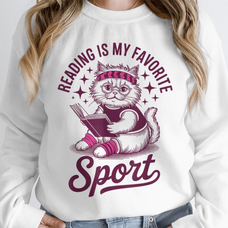 Reading Is My Favorite Sport Cat And Book Lover Women Unisex Sweatshirt