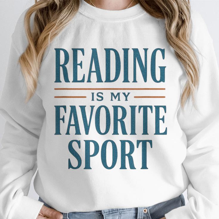 Reading Is My Favorite Sport Literary Book Lover Typography Unisex Sweatshirt