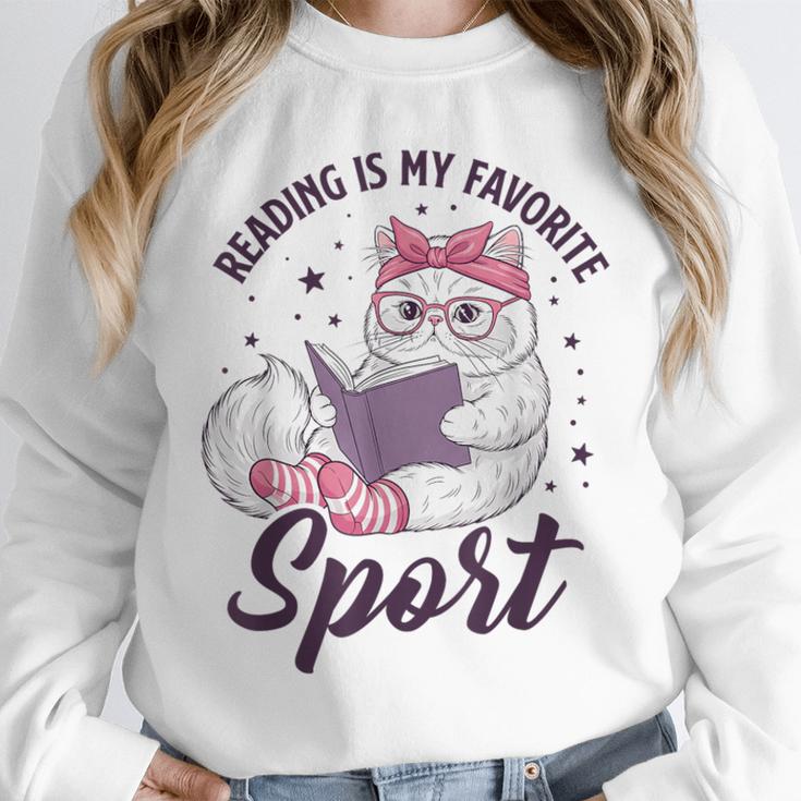 Reading Is My Favorite Sport Saying Cat And Book Lover Unisex Sweatshirt Reading Is My Favorite Sport Saying Cat And Book Lover Unisex Sweatshirt