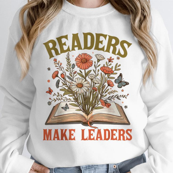 Reading Squad Book Lover Bookish Floral Readers Make Leaders Unisex Sweatshirt