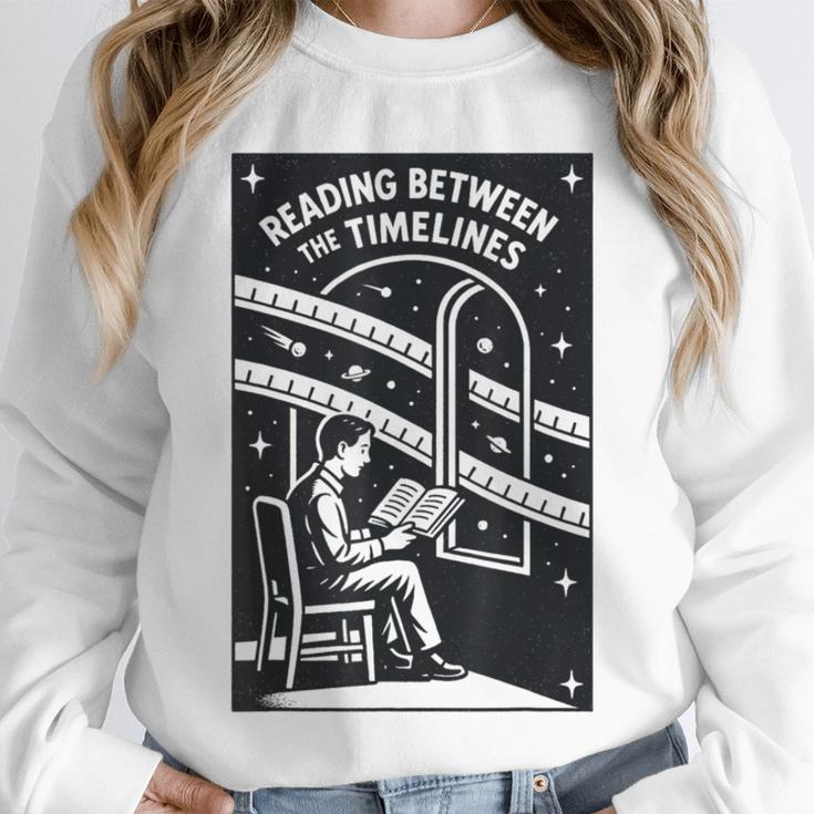 Reading Between The Timelines Time Travel Books Unisex Sweatshirt