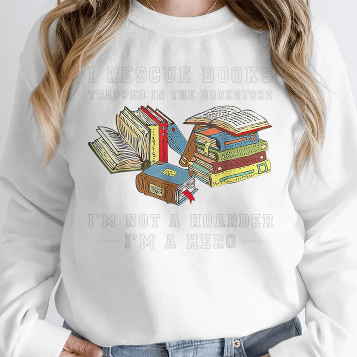 I Rescue Book Trapped In The Bookstore I'm Not A Hoarder Premium Tri-Blend Unisex Sweatshirt I Rescue Book Trapped In The Bookstore I'm Not A Hoarder Premium Tri-Blend Unisex Sweatshirt