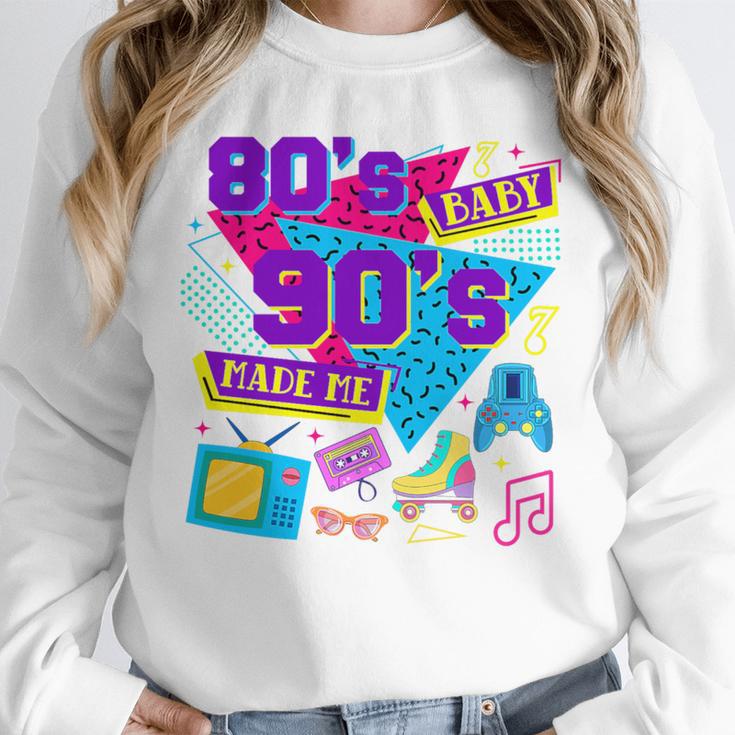 Retro 1980s 80's Baby 1990s 90's Made Me Nostalgia Birthday Premium Tri-Blend Unisex Sweatshirt