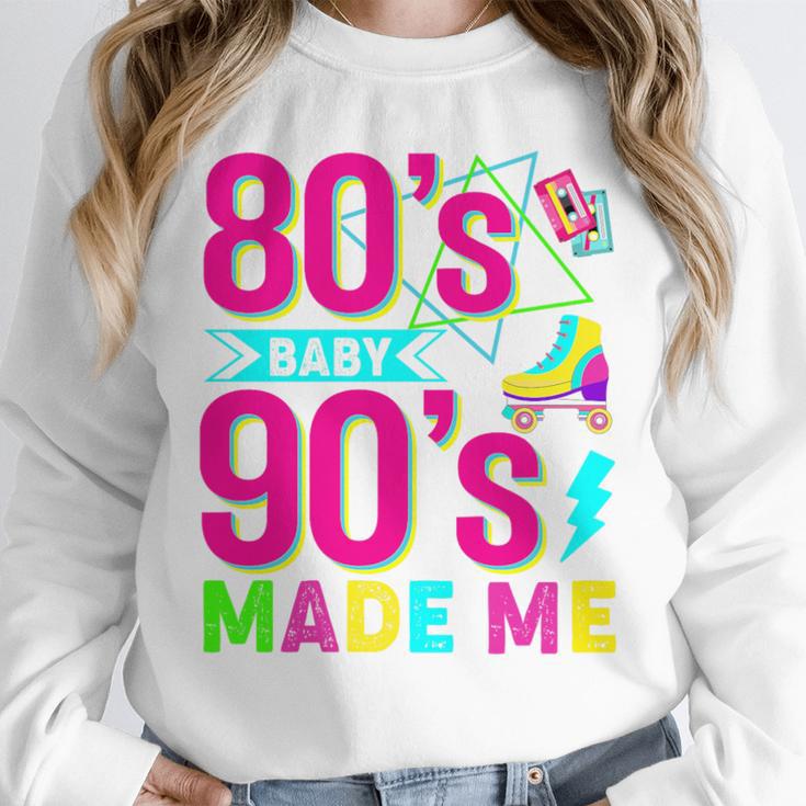 Retro 1980s 80's Baby 1990s 90's Made Me Nostalgia Vibes Premium Tri-Blend Unisex Sweatshirt