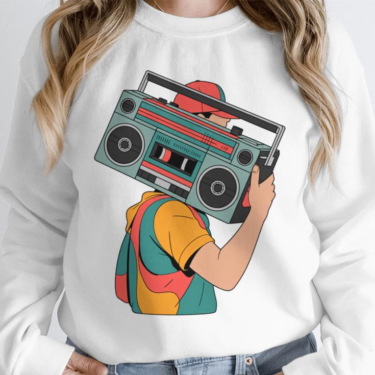 Retro 90s Boombox Nostalgia Party For Music Lovers Men Women Unisex Sweatshirt