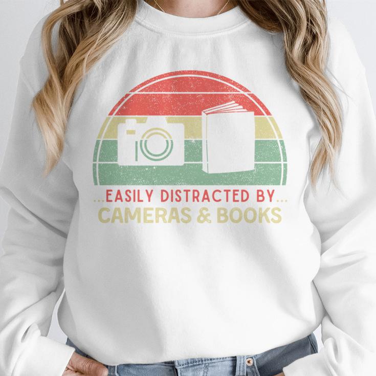 Retro Easily Distracted By Cameras & Books Photography Unisex Sweatshirt