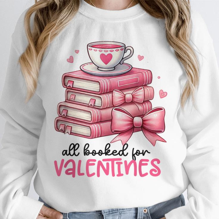 Retro Groovy Valentine Men Women Kid Tees By Emily All Booked For Valentines Book Reading Bookworm Nerdy Unisex Sweatshirt