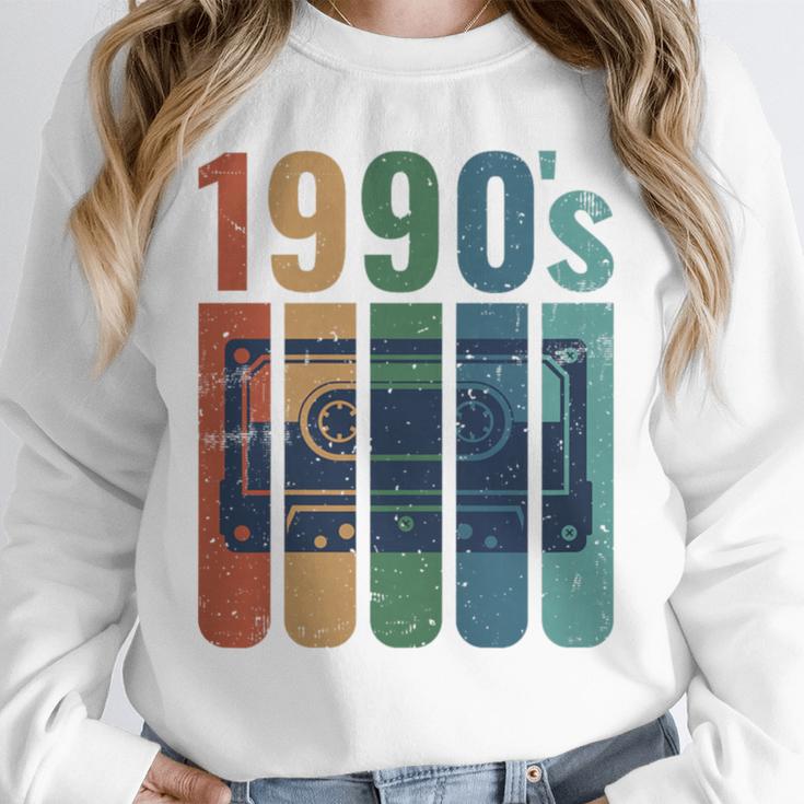 Retro Nineties Style Audio Tape Nostalgia Year 1990 Premium Tri-Blend Unisex Sweatshirt