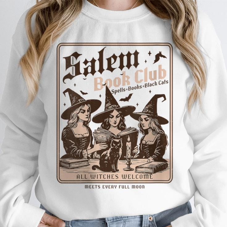 Salem Book Club Bookish Halloween Retro Salem Witch Book Unisex Sweatshirt