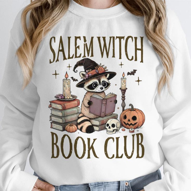 Salem Witch Book Club Raccoon Reading Unisex Sweatshirt Salem Witch Book Club Raccoon Reading Unisex Sweatshirt