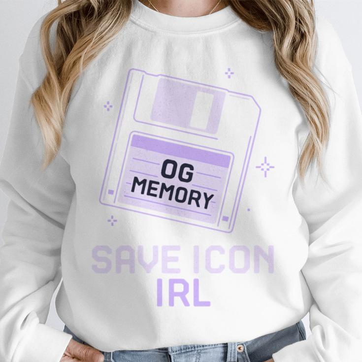Save Icon IRL Retro Tech Humor Floppy Disk 90s Nostalgia Unisex Sweatshirt