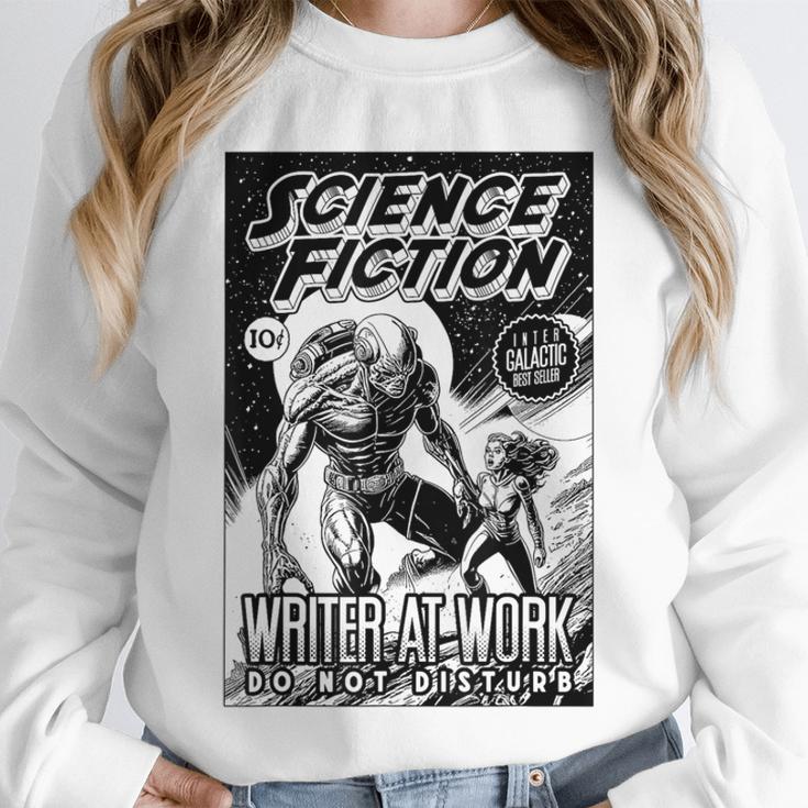 Science Fiction Writer At Work Vintage Book Cover Unisex Sweatshirt Science Fiction Writer At Work Vintage Book Cover Unisex Sweatshirt