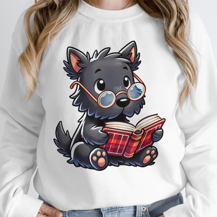 Scottish Terrier Reading a Book Dog Unisex Sweatshirt