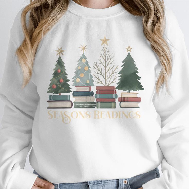 Seasons Readings Christmas Tree Book Lover Unisex Sweatshirt