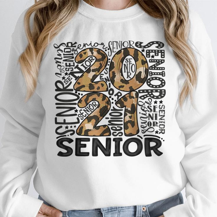 Senior 2021 Grad Class Of 2021 Graduation Leopard Cheetah Unisex Sweatshirt