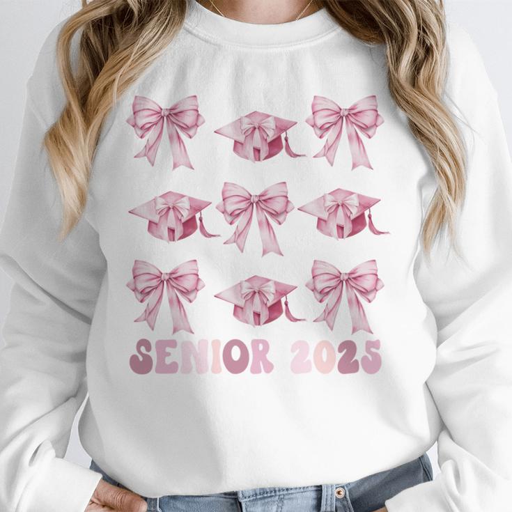 Senior 2025 Coquette Pink Bow Class Of 2025 Graduation Girls Unisex Sweatshirt