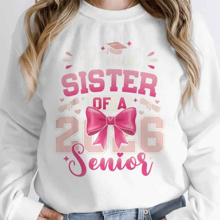 Senior 2026 Class Of 26 Coquette Pink Bow Graduation Sister Unisex Sweatshirt