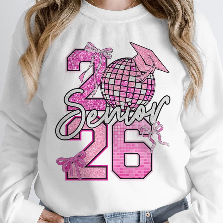 Senior 2026 Graduation Girls Coquette Pink Bow Class Of 2026 Premium Unisex Sweatshirt