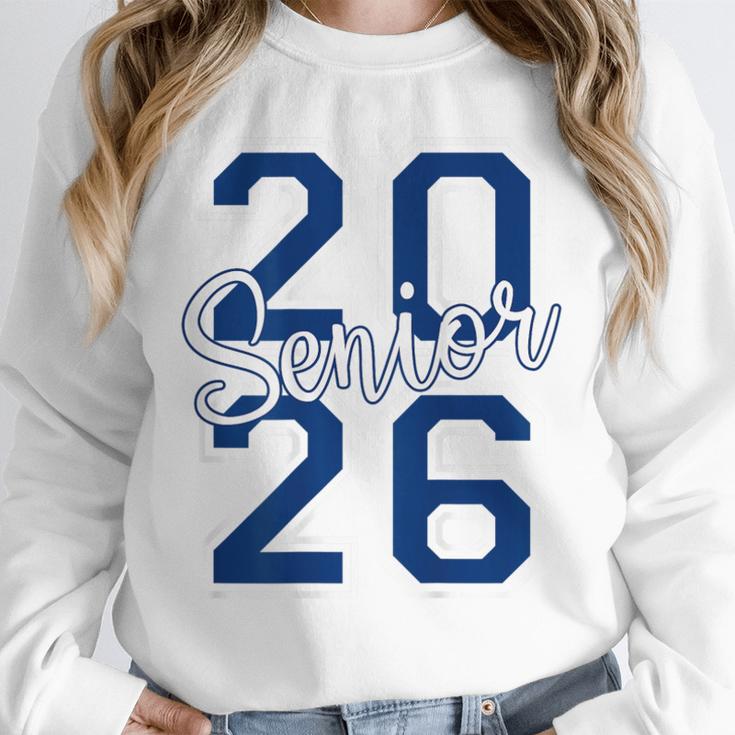 Senior 2026 Graduation Varsity Navy Blue On The Back Unisex Sweatshirt