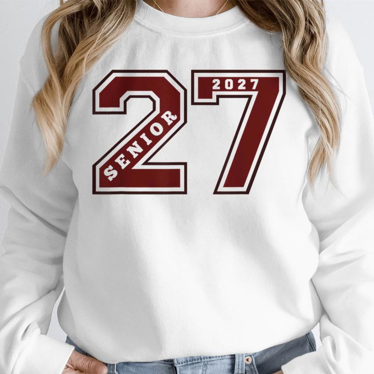Senior 2027 Maroon Senior Class Of 27 Jersey Graduation Unisex Sweatshirt